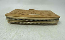 Load image into Gallery viewer, Unbranded Womens Beige Faux Leather Laser-Cut Inner Pocket Wristlet Wallet
