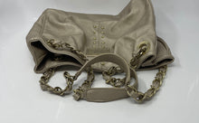Load image into Gallery viewer, Nicole Miller Womens Gold Leather Studded Double Handle Shoulder Handbag
