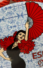 Load image into Gallery viewer, Espana Madrid Spanish Flamenco Dancer Ceramic Decorative Trivet With Rope Hanger
