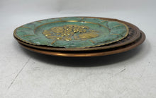 Load image into Gallery viewer, Copper Green And Gold Color Round Decorative Wall Plaque 3 Pieces
