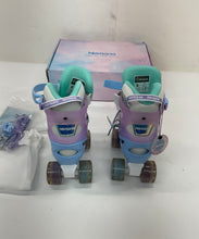 Load image into Gallery viewer, Nemone Kids Mermaid 4 Multicolor Adjustable Quad Wheel Roller Skates Sz S 28-31
