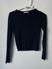Load image into Gallery viewer, Zara Womens Black Long Sleeve Round Neck Stretch Pullover Sweater Size M
