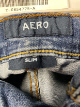 Load image into Gallery viewer, Aero Womens Blue Medium-Wash Distressed Slim-Fit Skinny Jeans Size 28/30
