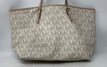 Load image into Gallery viewer, Michael Kors Womens Beige Signature Print Charm Inner Pocket Shoulder Bag
