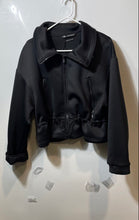 Load image into Gallery viewer, Zara Womens Black Long Sleeve Drawstring Waist Full-Zip Jacket Size Small
