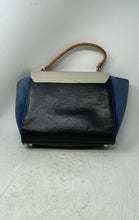 Load image into Gallery viewer, Prune Womens Black Gray Blue Inner Pockets Bottom Studs Top Handle Handbag
