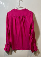 Load image into Gallery viewer, Calvin Klein Womens Fuchsia Long Sleeve Split Neck Blouse Top Size Medium
