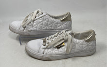 Load image into Gallery viewer, Nine West Womens Lerisa White Gold Lace-Up Low Top Sneaker Shoes Size 8M
