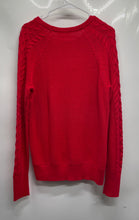 Load image into Gallery viewer, Gap Womens Red Cotton Cable-Knit Long Sleeve Crew Neck Pullover Sweater Size L
