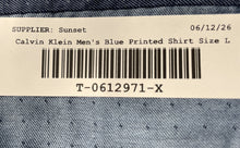Load image into Gallery viewer, Calvin Klein Mens Blue Slim Fit Stretch Wrinkle Free Dress Shirt Size Large
