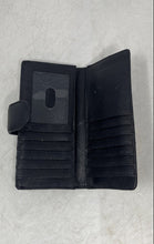 Load image into Gallery viewer, Womens Black Pebbled Genuine Leather Credit Card Slots Snap Bifold Wallet
