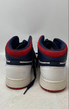 Load image into Gallery viewer, Nike Kids Air Jordan 1 Mid BQ6931-104 White Navy Blue Red Sneaker Shoes Size 7Y
