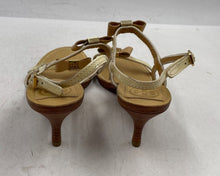 Load image into Gallery viewer, Authentic Tory Burch Womens Kailey Ivory Bow Kitten Heel Slingback Sandals Sz 7M
