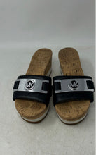 Load image into Gallery viewer, Michael Kors Womens Warren Beige Black Wood Wedge Platform Sandals Size 7
