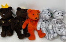 Load image into Gallery viewer, Lot Of 5 Pcs Salvino's Mixed Variety Plush Bear Bamm Beano's From 1998 w/ Tags
