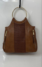 Load image into Gallery viewer, INC International Concepts Womens Brown Faux Leather Top Handle Handbag
