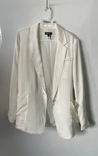 Load image into Gallery viewer, DKNY Womens White Long Sleeve Notch Lapel Pockets One-Button Blazer Jacket Sz 10
