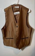 Load image into Gallery viewer, Lorenzo Bruno Mens Brown Sleeveless Pockets Button Front Vest Size 42L
