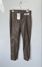 Load image into Gallery viewer, Zara Womens Brown Hi-Rise Flat Front Skinny-Leg Ankle Leggings Size L With Tag
