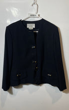 Load image into Gallery viewer, Jaeger Womens Black Wool Long Sleeve Flap Pocket Button Front Jacket Size 16
