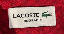 Load image into Gallery viewer, Lacoste Mens Red Gray Gingham Cotton Long Sleeve Button-Up Shirt Size 2XL
