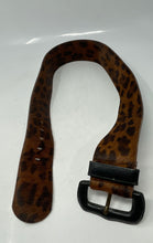 Load image into Gallery viewer, Authentic Furla Womens Brown Black Leopard Print Pony Hair Fashion Belt Size M
