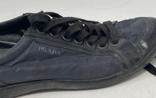 Load image into Gallery viewer, Authentic Prada Mens Black Lace-Up Low Top Sneaker Shoes Size 8 Damaged
