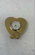 Load image into Gallery viewer, Mary Kay 2004 Gold-Tone Heart-Shaped Analog Quartz Mini Desk Clock Not Tested
