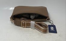 Load image into Gallery viewer, Izod Womens Brown Leather Zipper Detachable Strap Crossbody Handbag With Tag
