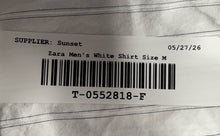 Load image into Gallery viewer, Zara Mens White Striped Cotton Pockets Long Sleeve Button-Up Shirt Size M
