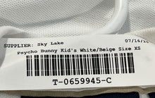 Load image into Gallery viewer, Psycho Bunny Kids White Beige Cotton Short Sleeve Collared Polo Shirt Size XS
