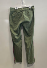 Load image into Gallery viewer, Loft Womens Green Side Striped Flat Front Pockets Skinny Leg Chino Pants Size 0
