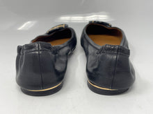 Load image into Gallery viewer, Authentic Tory Burch Womens Black Leather Slip-On Ballet Flats Size 7.5M Damaged
