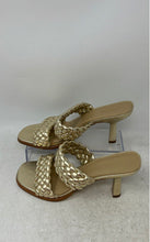 Load image into Gallery viewer, Michael Kors Womens Nadia Gold-Tone Leather Braided Strap Mule Heels Size 7.5M
