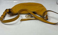 Load image into Gallery viewer, Michael Kors Womens Mustard Yellow Leather Bag Charm Zipper Crossbody Handbag
