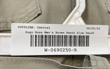 Load image into Gallery viewer, Hugo Boss Mens Brown Flat Front Pockets Straight Leg Trouser Pants Size 34x30
