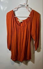 Load image into Gallery viewer, Michael Kors Womens Orange 3/4 Sleeve Scoop-Neck Blouse Top Size Small
