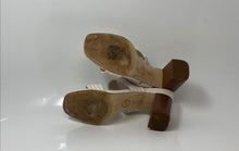Load image into Gallery viewer, Michael Kors Womens White &amp; Brown Block Low Heel Slide Sandals Size 7M
