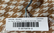 Load image into Gallery viewer, Ann Taylor Womens Brown White Houndstooth Hi-Low Hem Pullover Sweater Size L
