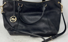 Load image into Gallery viewer, Michael Kors Womens Lenox Black Leather Bottom Studs Top Handle Satchel Bag
