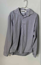 Load image into Gallery viewer, Calvin Klein Mens Gray Long Sleeve Collared Button-Up Shirt Size Large
