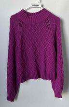 Load image into Gallery viewer, American Eagle Womens Purple Balloon Sleeve Mock Neck Pullover Sweater Size XL
