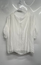 Load image into Gallery viewer, Vanessa Zani Womens White Embroidered Short Sleeve Blouse Top Size M
