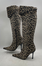 Load image into Gallery viewer, Eden Womens Multicolor Animal Print Pointed Toe Side Zip Riding Boots Size EU 36
