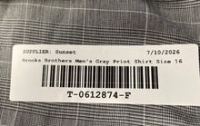 Load image into Gallery viewer, Brooks Brothers Mens Gray Plaid Print Long Sleeve Non-Iron Dress Shirt Sz 16-6/7
