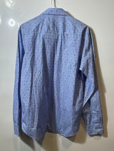 Load image into Gallery viewer, Bugatchi Mens Blue Printed Long Sleeve Collared Button-Up Shirt Size Medium
