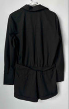 Load image into Gallery viewer, Zara Womens Black Spread Collar Long Sleeve Pockets One-Piece Romper Size Medium
