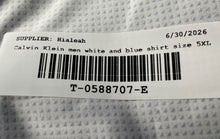 Load image into Gallery viewer, Calvin Klein Mens White Blue Printed Infinite Non-Iron Dress Shirt Size 5XL
