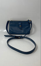 Load image into Gallery viewer, Michael Kors Womens Blue Pebbled Leather Double Zip Phone Tab Crossbody Bag

