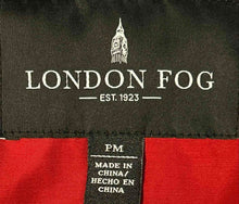 Load image into Gallery viewer, London Fog Womens Red Double Breasted Hooded Trench Coat w/ Classic Flaps Sz PM
